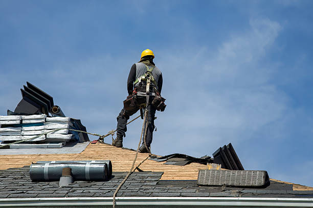 Professional Gutter Installation technician working in Hebron, IN